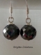 Boucles d'oreilles en perles rondelles diamants noirs facettées montées sur crochets d'oreilles en argent,perles de 10 mm de diamètre,