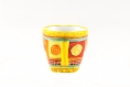Tasse à café 20 cl expresso en porcelaine peint à la main couleur jaune et multicolore