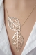 Leaf lariat necklace  silver lariat necklace twin leaf jewelry double leaf lariat necklace  modern necklace short necklace  leaf jewelry