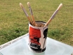 Pot à crayon en toile cirée motif « london» – création artisanale