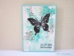 Carte d'anniversaire dérive bleutée au grand papillon 
