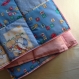 Couverture bébé/ tapis de parc/ bleu motifs oursons/ molletonné façon patchwork/couverture bébé bleu/ couverture bébé patchwork