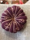 Broche  fleur japonaise coton mélangé chocolat