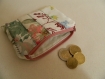 Porte-monnaie tissu patchwork, petite pochette zippée fleuri et coton bio, petite trousse