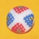 289r / petit bouton ancien en verre bleu blanc rouge doré france 9mm 