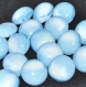 B70a1r /  mercerie lot de 5 boutons plastique bleu et blanc 21mm