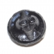 690r / petit bouton ancien art déco en verre noir 10mm