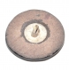 1004r / bouton original en céramique émaillée noir crâne contours argenté 20mm