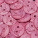 B71f2r / mercerie lot de 5 boutons plastique rose motif feuille 18mm