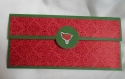 Porte-chèque / billet/ concert modèle unique -rouge et vert-