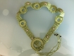 Ensemble ceinture 6 anneaux en raphia végétal et son bracelet assorti offert ,vert,crocheté main, upcycling 