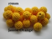 5 perles en crochet 17mm coloris jaune orangé