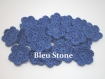 2 fleurs en crochet 3,5 cm coloris bleu stone