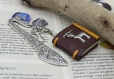 Marque-pages grimoire phosphorescent cerf celtique,livre polymer clay, livre lumineux, bookmarks gift, livre miniature, marque-page étudiant