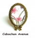 B3.382 bijou femme sakura cherry blossom bague ajustable réglable noeud bijou fantaisie bronze cabochon verre fleurs de cerisier d'asie chine japon japonaises (série 1)