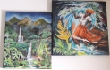 Tableaux peinture, diptyque : Île de la guadeloupe - ambiance créole