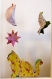 Cadre bebe enfant bébé en papier découpé décoration animaux chat oiseau étoile lune 3d