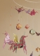 Mobile d'origami suspension en spirale chambre enfant bébéi animaux licorne grue 