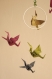 Mobile bois suspension chambre enfant bébé en origami oiseau cigogne bebe mulicouleur