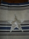 Sac a main en tissu coton gris et bleu marine motif etoile