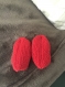 Chaussons bébé 6 mois tricoté mains couleur rouge
