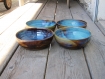 Sur commande - assiette creuse en grès marron et bleu, assiette poterie, assiette ceramique