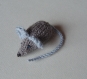Mimi petite souris en laine grise & bleu-gris tricotée main
