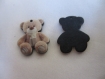 Une breloque forme petit ourson,modèle beige/creme;23*12 mm pour creation bijoux,mobile chambre bébé