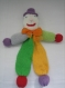 Clown pantin doudou décoration chambre enfant nouveau né cadeau bébé naissance baptème fil coton ruban organza fait main