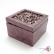 Boîte à bijoux carrée en cartonnage prune - petite boîte à bijoux - mixed média 