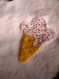 Bavoir bébé fait main en éponge doudou et coton imprimé confettis, 