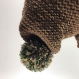 Ensemble bonnet /snood laine tricoté main réf 3887
