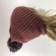 Bonnet laine tricoté main réf 3608