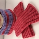 Ensemble enfant 10/12 ans bonnet /snood/mitaines laine tricoté main réf 4043