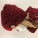 Ensemble bonnet /snood laine tricoté main réf 3892