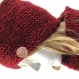 Ensemble bonnet /snood laine tricoté main réf 3892