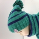 Ensemble enfant 6/8 ans bonnet /snood/mitaines laine tricoté main réf 4098