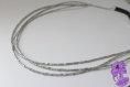 Demeter - headband élastiqué 3 rangs en perles de rocailles argentées