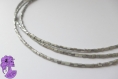 Demeter - headband élastiqué 3 rangs en perles de rocailles argentées