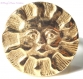Bague  soleil doré , reliefs lumineux,  artisanale  en pâte de bronze  doré façonnée main