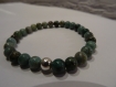 Bracelet pierre naturelle en jade blood dragon avec argent 925/1000°