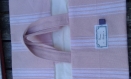 Sac à tarte en coton rose pâle à rayures blanches avec transfert