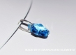 Swarovski pendentif cristal fleur bleu  / argent 925