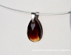 Swarovski pendentif cristal amande ambre / argent 925