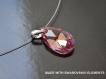 Swarovski pendentif cristal amande rose bleu / argent 925