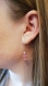 Swarovski boucles d'oreilles cristal cube rose / argent 925
