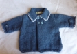 Gilet bleu garçon laine. taille: 6 mois.