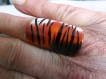 Bague tuile en argile polymère motif tigré - collection afrique