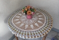 Grand napperon de guéridon, centre de table ronde au crochet ou décor d'abajour