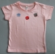 Tee shirt enfant rose clair peint à la main macarons